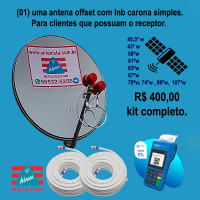 01 (uma) Antena off-set com lnb carona simples instalada.