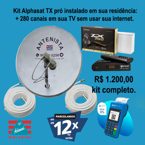Kit AlphaSat com lnb carona. Kit AlphaSat com lnb carona.