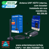 Antena digital interna com booster instalada.