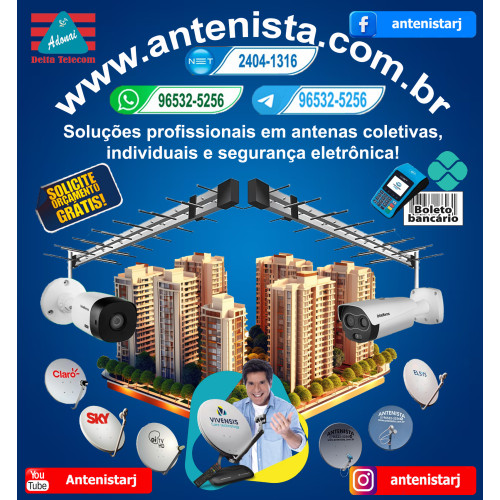 Antena coletiva integrada UHF HDTV + SATHD. Antena coletiva integrada UHF HDTV + SATHD.