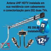 Antena digital 38 elementos para (02) duas TVs instalada.
