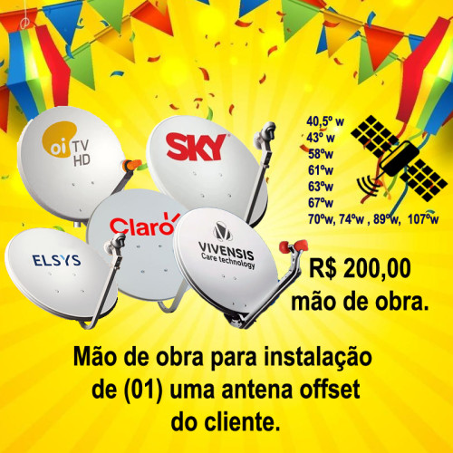 Instalação de 01 (uma) antena off-set.