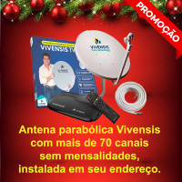 Kit nova parabólica VIVENSIS com 01 receptor instalado.