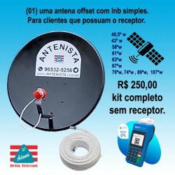 01 (uma) Antena off-set com lnb simples instalada