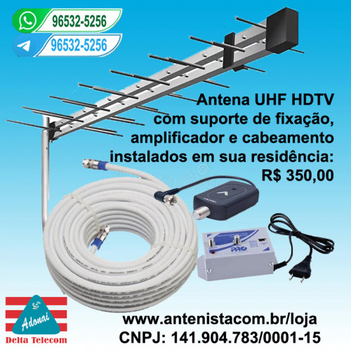 Antena digital com amplificador ou booster para (01) uma TV. Antena digital com amplificador ou booster para (01) uma TV.