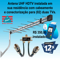 Antena digital 38 elementos para (02) duas TVs instalada.