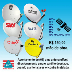 Apontamento de (01) uma antena offset.