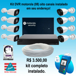 DVR 8 canais motorola instalado em seu endereço.