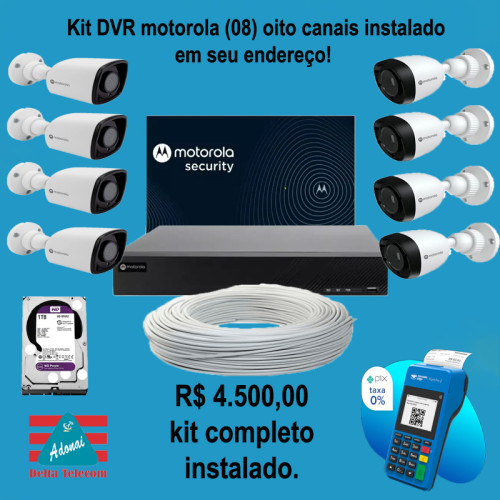 DVR 8 canais motorola instalado em seu endereço.