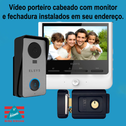 Vídeo porteiro elsys com fechadura instalado.