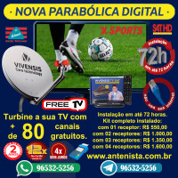 Kit nova parabólica VIVENSIS com 01 receptor instalado.