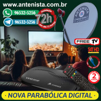 Kit nova parabólica VIVENSIS com 01 receptor instalado.
