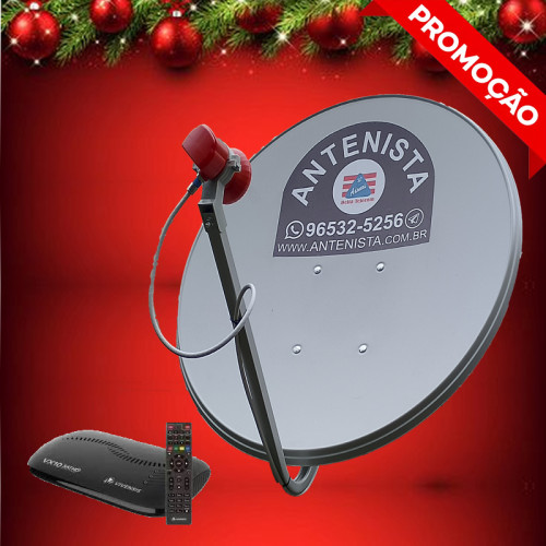 Kit nova parabólica VIVENSIS com 01 receptor instalado.