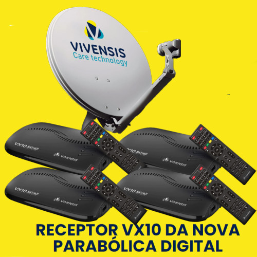 A nova parabólica Vivensis VX10 com 04 receptores instalados.
