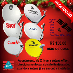 Apontamento de (01) uma antena offset