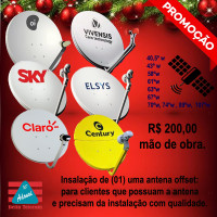 Instalação de 01 (uma) antena off-set.