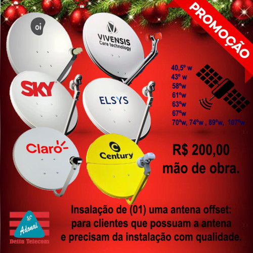 Instalação de 01 (uma) antena off-set.